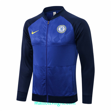 Thai Veste foot Chelsea Bleu Marine Col bas 2021 2022