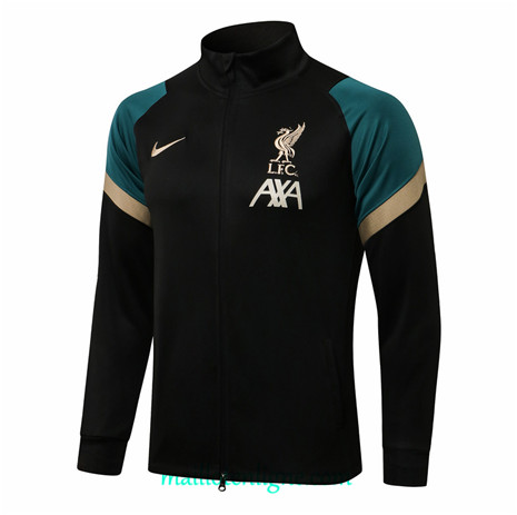 Thai Veste foot Liverpool Noir/Vert 2021 2022