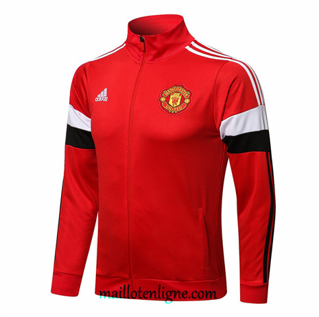 Thai Veste foot Manchester United Rouge/Blanc Col Haut 2021 2022