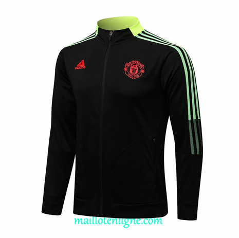 Thai Veste foot Manchester United Noir/Jaune Col Haut 2021 2022