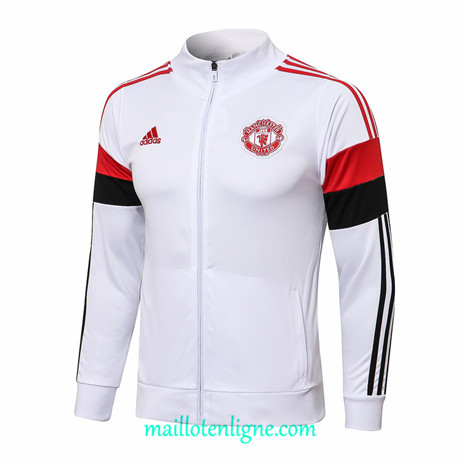 Thai Veste foot Manchester United Blanc/Rouge/Noir Col Haut 2021 2022