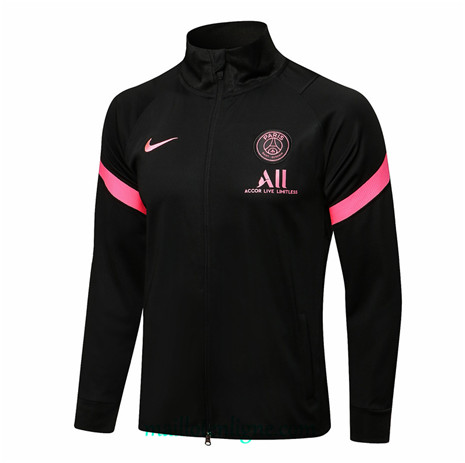 Thai Veste foot PSG Noir Col Haut 2021 2022