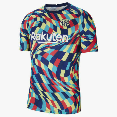 Thai Maillot de Barcelone Pre-Match Bleu/Rouge/Jaune 2021 2022