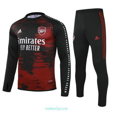 Thai Ensemble foot Arsenal Survetement 2021 2022 Rouge/Noir Col Rond