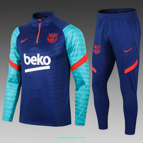 Thai Ensemble foot Barcelone Enfant Survetement 2021 2022 Bleu coloré/Rouge