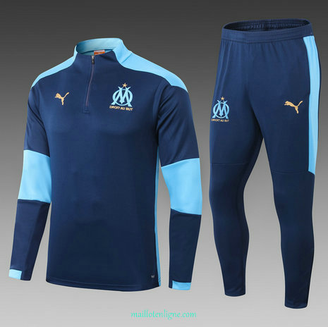 Thai Ensemble foot Marseille Enfant Survetement 2021 2022 Bleu Marine