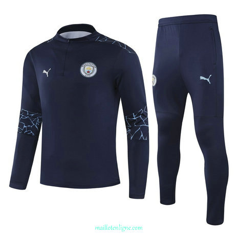 Thai Ensemble foot Manchester City Survetement 2021 2022 Bleu Marine