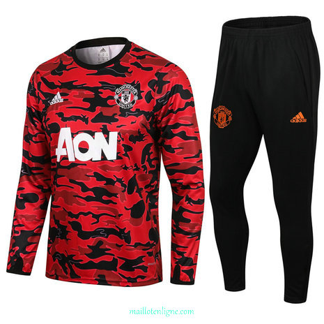 Thai Ensemble foot Manchester United Survetement 2021 2022 Rouge/Noir Col Rond