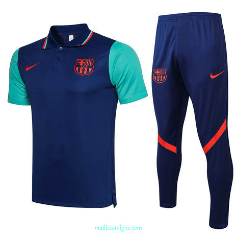 Thai Maillot du Barcelone POLO Bleu/Vert 2021 2022