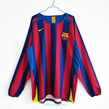 Thai Maillot du Classic Barcelone Domicile Manche Longue 2005-06