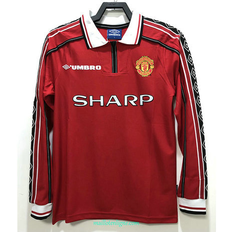 Thai Maillot du Classic Manchester United Domicile Manche Longue 1998