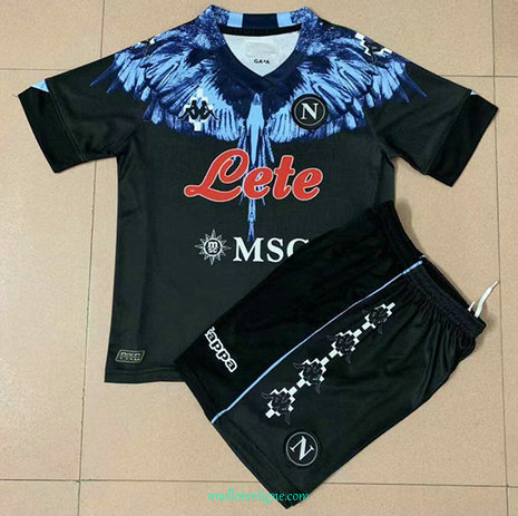 Thai Maillot Napoli Noir joint edition Enfant 2021 2022