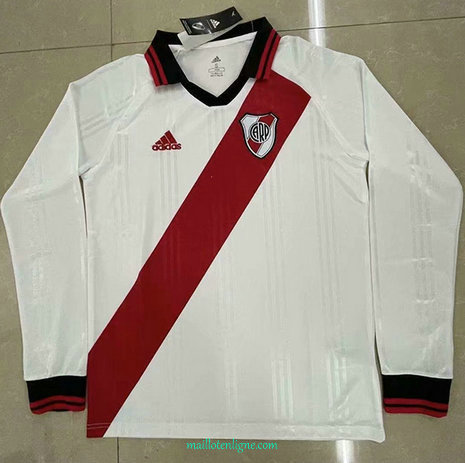 Thai Maillot de River Plate Manche Longue Blanc 2021 2022