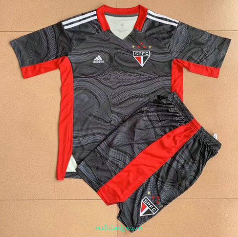 Thai Maillot Sao Paulo Enfant Gardien De But Noir 2021 2022