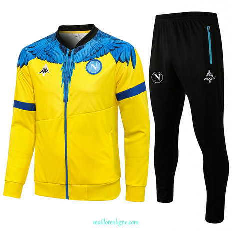 Thai Ensemble foot Naples Veste Survetement Jaune 2021 2022