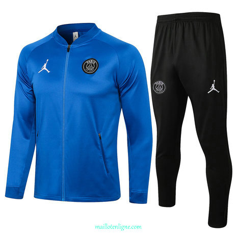 Thai Ensemble foot PSG Jordan Veste Survetement Bleu 2021 2022