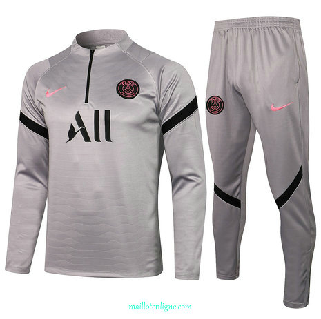 Thai Ensemble foot PSG Survetement Gris Clair 2021 2022