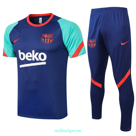 Thai Maillot du Barcelone Training Bleu/Vert 2021 2022