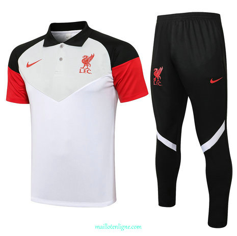 Thai Maillot du Polo Liverpool Training Blanc/Gris 2021 2022