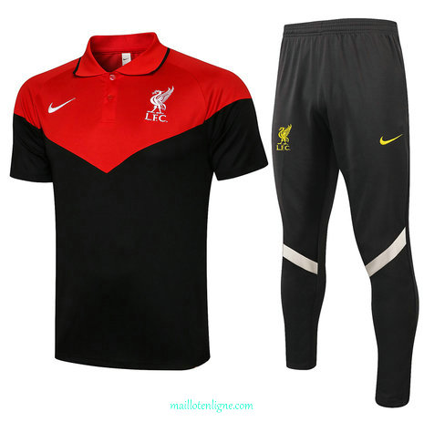 Thai Maillot de Polo Liverpool Training Rouge/Noir 2021 2022