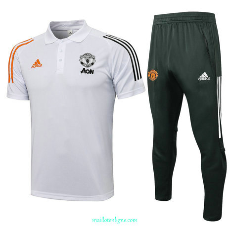 Thai Maillot Polo Manchester United Training Blanc 2021 2022