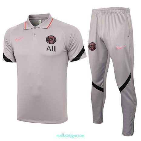 Thai Maillot de polo PSG Training Gris clair 2021 2022