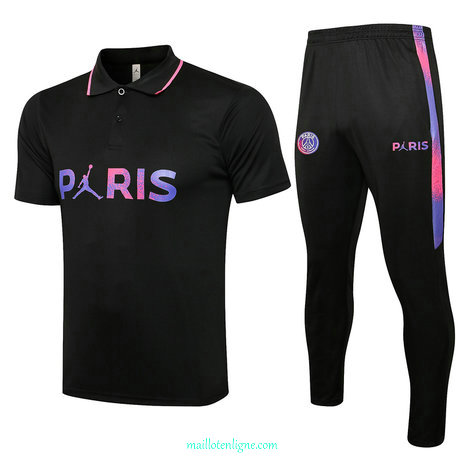 Thai Maillot POLO PSG Jordan Paris Training Noir 2021 2022