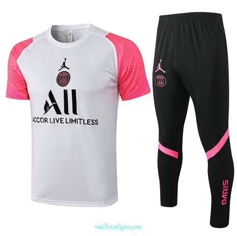 Thai Maillot de Jordan PSG Training Blanc/Rose 2021 2022