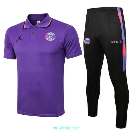 Thai Maillot POLO Jordan PSG Training Violet 2021 2022