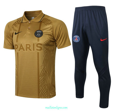 Thai Maillot de Polo PSG Training Doré 2021 2022