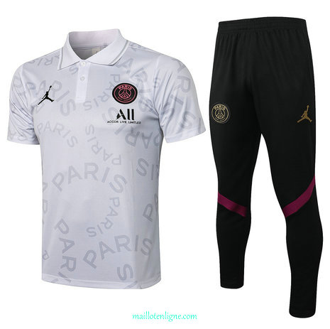 Thai Maillot du Polo PSG Jordan Training Blanc 2021 2022