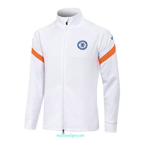 Thai Veste foot Chelsea Blanc Col Haut 2021 2022