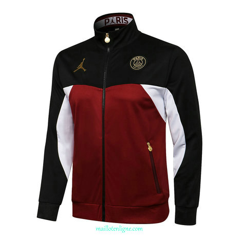 Thai Veste foot PSG Jordan Noir/Bordeaux 2021 2022