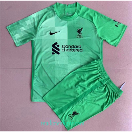 Thai Maillot du Liverpool Enfant Gardien de but Vert 2021/2022