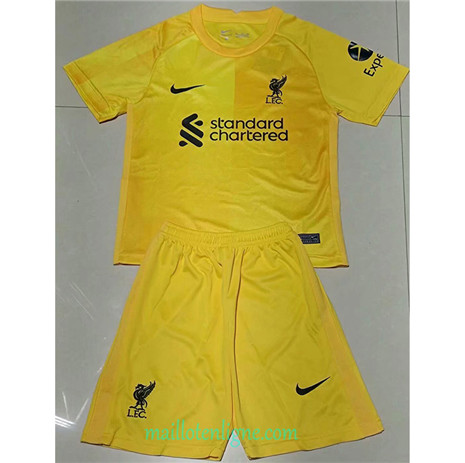 Thai Maillot du Liverpool Enfant Gardien de but Jaune 2021/2022