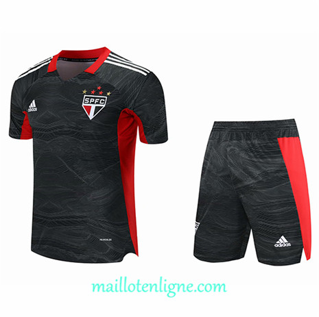 Thai Maillot du Sao Paulo Short + Gardien de but Noir 2021/2022