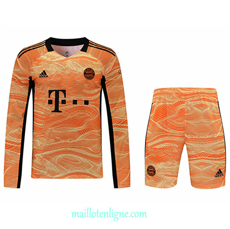 Thai Maillot du Bayern Munich Short + Gardien de but Manche Longue Orange 2021/2022