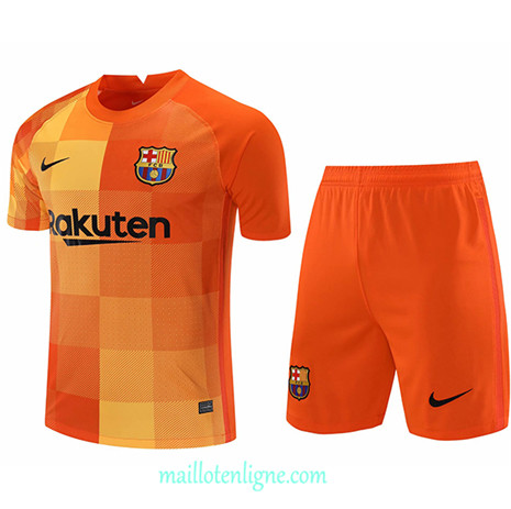 Thai Maillot du Barcelone Short + Gardien de but Orange 2021/2022