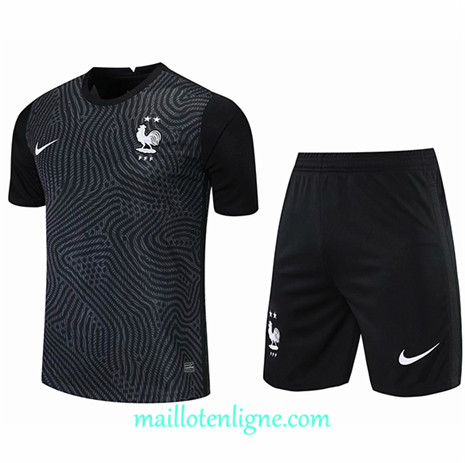 Thai Maillot du France Short + Gardien de but Noir 2021/2022