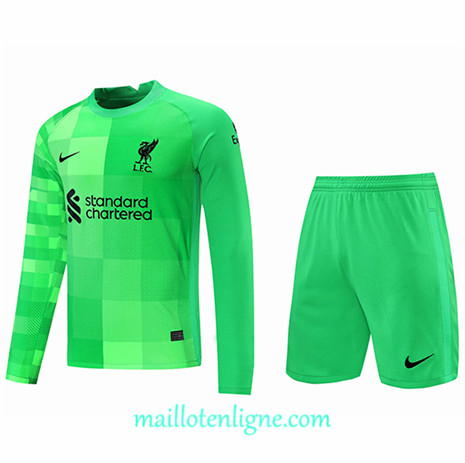 Thai Maillot du Liverpool Short + Gardien de but Manche Longue Vert 2021/2022