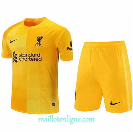 Thai Maillot du Liverpool Short + Gardien de but Jaune 2021/2022