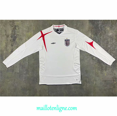 Thai Maillot de Retro Angleterre Domicile Blanc Manche Longue 2006