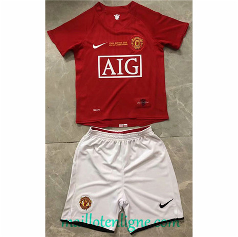 Thai Maillot de Retro Manchester United Enfant Domicile 2007-08