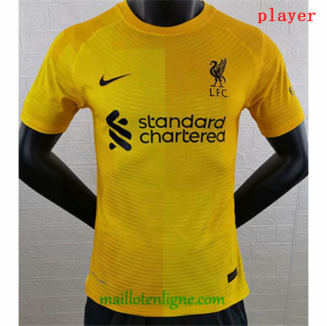 Thai Maillot du Player Liverpool Gardien de but Jaune 2021 2022