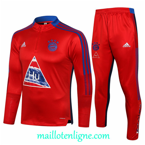 Thai Ensemble foot Bayern Munich Survetement Rouge/Bleu 2021 2022