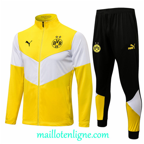 Thai Ensemble foot Borussia Dortmund Veste Survetement Jaune 2021 2022