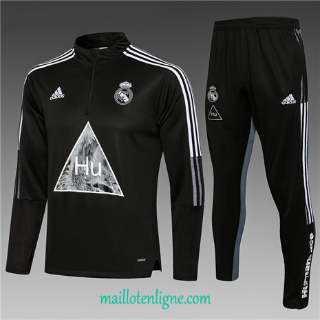 Thai Ensemble foot Real Madrid Enfant Survetement Noir 2021 2022