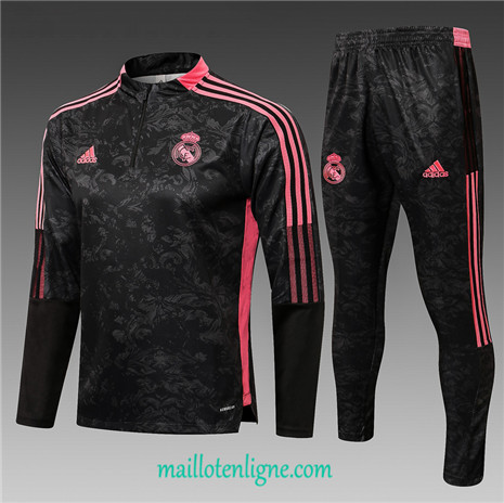 Thai Ensemble foot Real Madrid Enfant Survetement Noir/Rouge 2021 2022