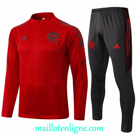 Thai Ensemble foot Flamengo Veste Survetement Rouge 2021 2022