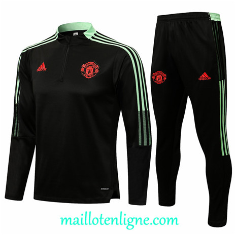 Thai Ensemble foot Manchester United Survetement Noir 2021 2022